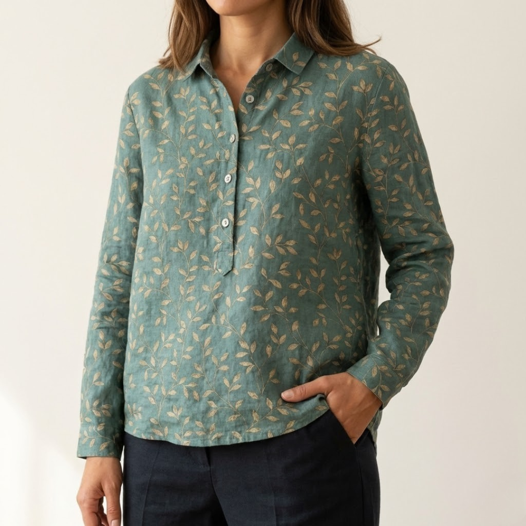 Carmen – Camisa de lino con estampado