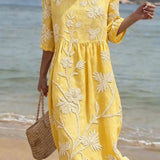 Milagros | Vestido de Playa Cómodo con Estampado Floral