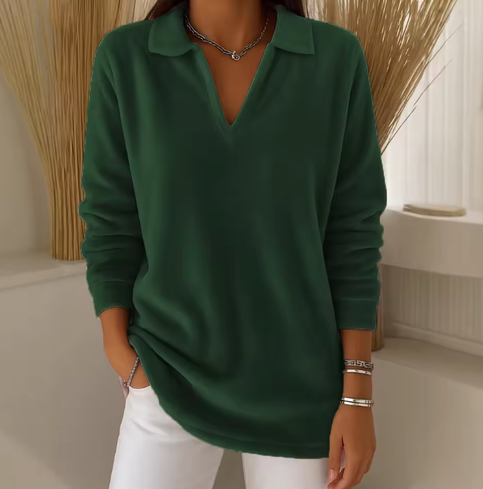 Emma - Suéter Suave de Terciopelo con Escote en V