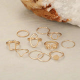 Set de 11 anillos retro de plata