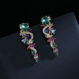 Pendientes de Oro con Zirconitas de Colores