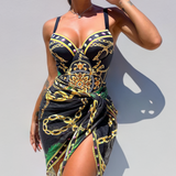 Isabella | Traje de Baño de Una Pieza con Efecto Push-Up y Pareo a Juego