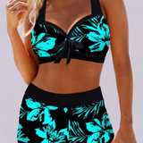 Valentina | Traje de Baño de Cintura Alta con Estampado Floral