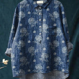 María – Camisa de lino con estampado
