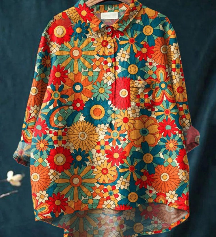 Tiziana – Camisa de lino con estampado