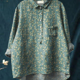 María – Camisa de lino con estampado