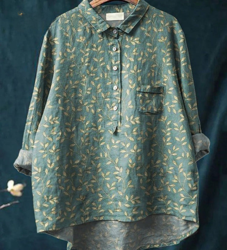 Tiziana – Camisa de lino con estampado