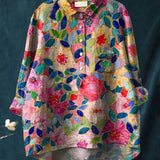 Ana – Camisa de lino con estampado