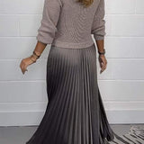 Claudia - Vestido maxi con suéter y falda plisada