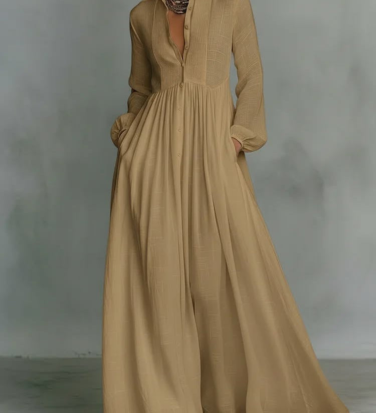 Carmen | Vestido Maxi con Botones Frontal Fluidos