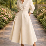 Andrea | Vestido Maxi Fluido con Frontal Envolvente