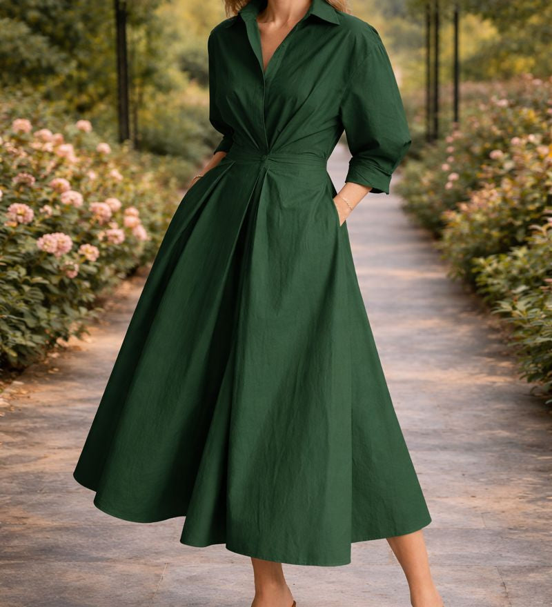 Andrea | Vestido Maxi Fluido con Frontal Envolvente