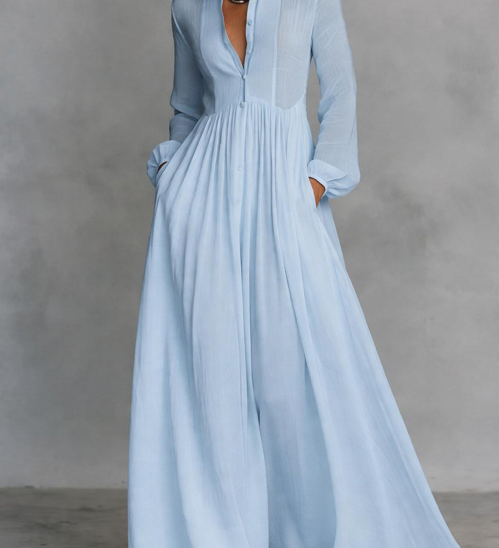 Carmen | Vestido Maxi con Botones Frontal Fluidos