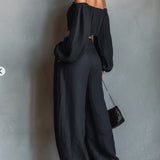 Carmen | Conjunto de hombros al descubierto con pantalón ancho
