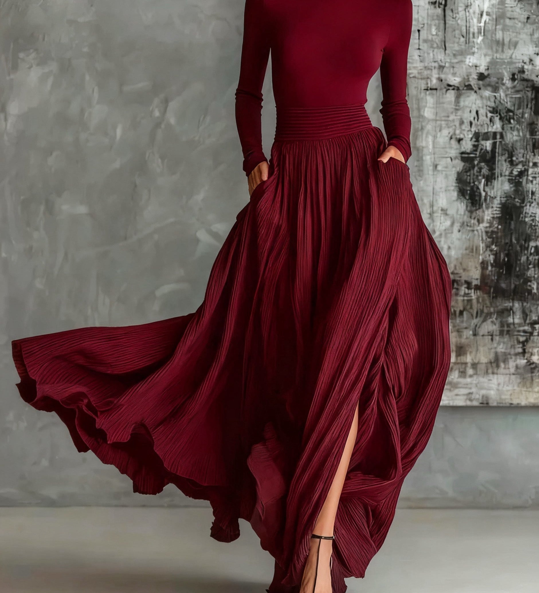 Carmen | Conjunto elegante con falda plisada