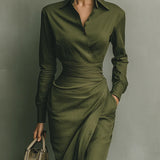 Carmen | Vestido maxi en verde militar