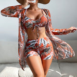 Luna | Conjunto de bikini de 3 piezas con estampado