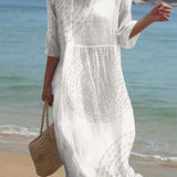 Nieves | Vestido de Playa Elegante con Bordado Geométrico