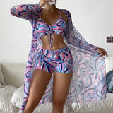 Luna | Conjunto de bikini de 3 piezas con estampado