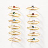 Anillos de oro con piedra de nacimiento