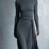 Laura ❘ Vestido maxi con nudo lateral