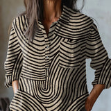 Adelina – Camisa de lino con estampado