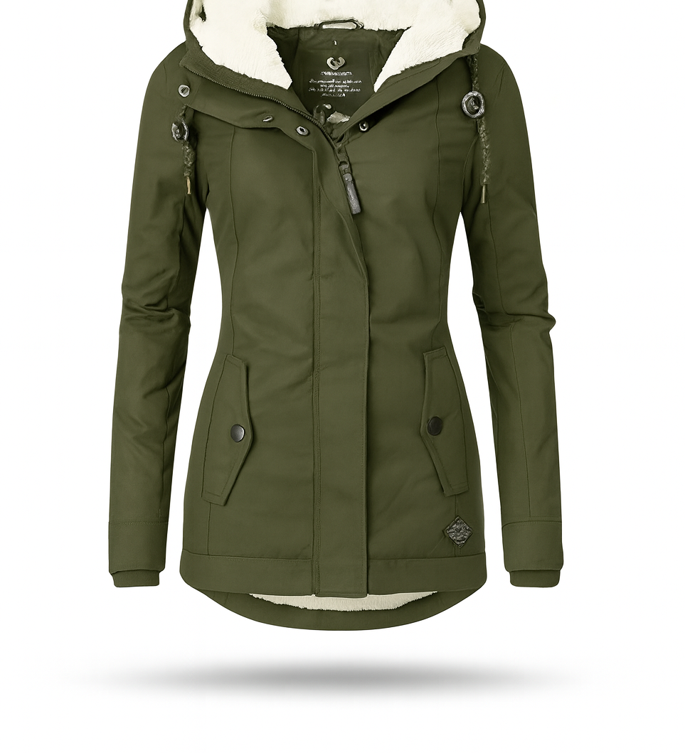 Soraya | Chaqueta Larga Impermeable con Capucha y Forro