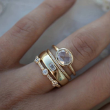 Raquel - Conjunto de Anillos de Oro Vintage y Circonitas