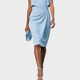 Moana |  Vestido Midi de Manga Larga Con Cuello Redondo