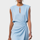 Moana |  Vestido Midi de Manga Larga Con Cuello Redondo