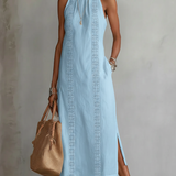 Aurora | Vestido Midi Sin Mangas con Detalles de Encaje