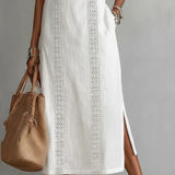 Aurora | Vestido Midi Sin Mangas con Detalles de Encaje