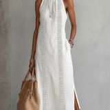 Aurora | Vestido Midi Sin Mangas con Detalles de Encaje