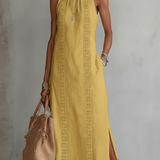 Aurora | Vestido Midi Sin Mangas con Detalles de Encaje