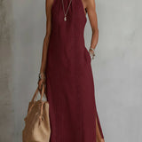 Aurora | Vestido Midi Sin Mangas con Detalles de Encaje