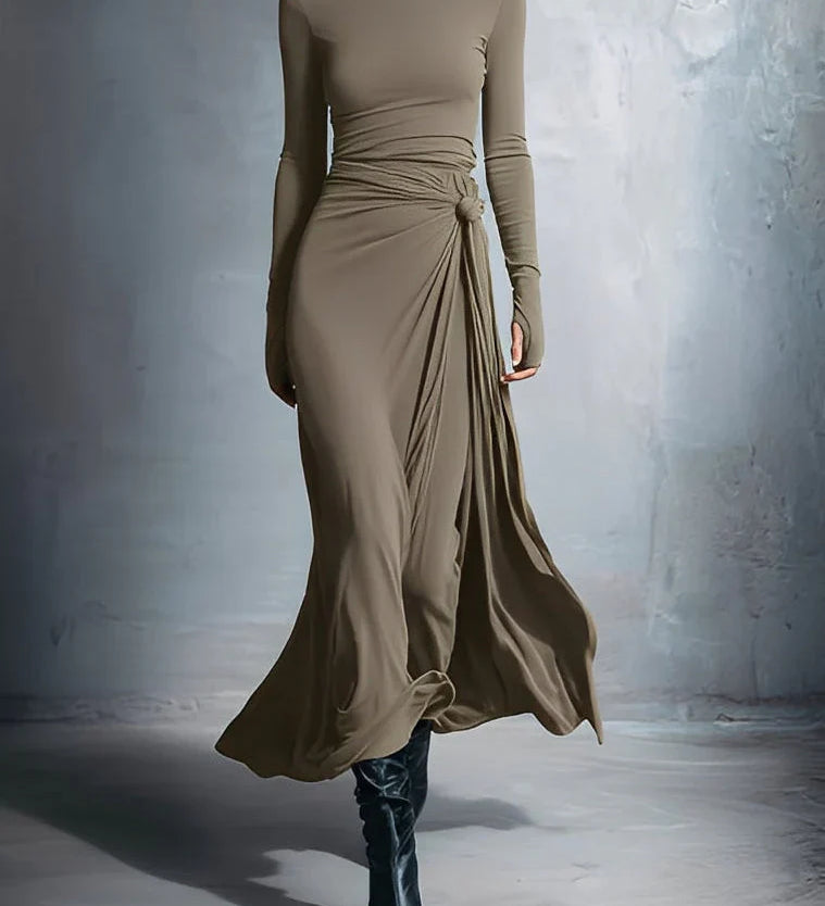 Laura ❘ Vestido maxi con nudo lateral